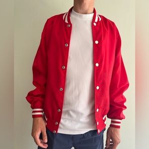 80’s vintage Varsity jacket in red
